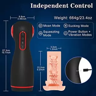 Automatic Hands Free Male Masturbator, 10 Vibration Masturbation Cup with 7 Sucking & 7 Squeezing Modes Blowjob Machine, Electri Automatic Hands Free Male Masturbator, 10 Vibration Masturbation Cup with 7 Sucking & 7 Squeezing Modes Blowjob Machine, Electri