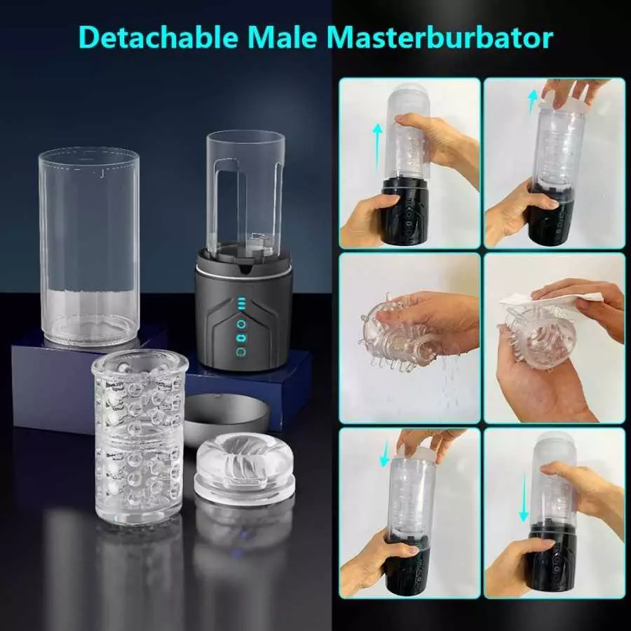 Automatic Male Masturbator Penis Pump Detachable Male Masturbators with 7 Rotation & 7 Suction Modes Pocket Pussy Waterproof Blo