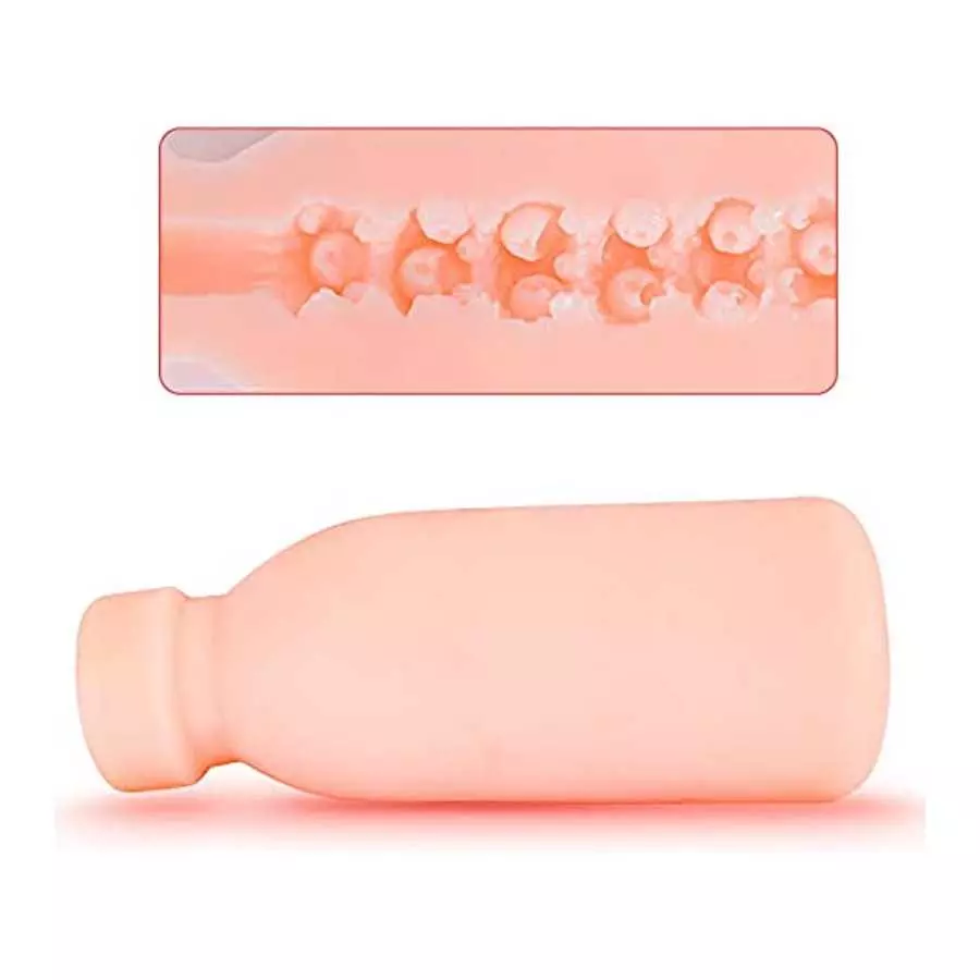 Male masturbator Aircraft Cup, Real Channel has Particles with Suction, Portable and Easy to Clean, The Shape of The Milk Bottle