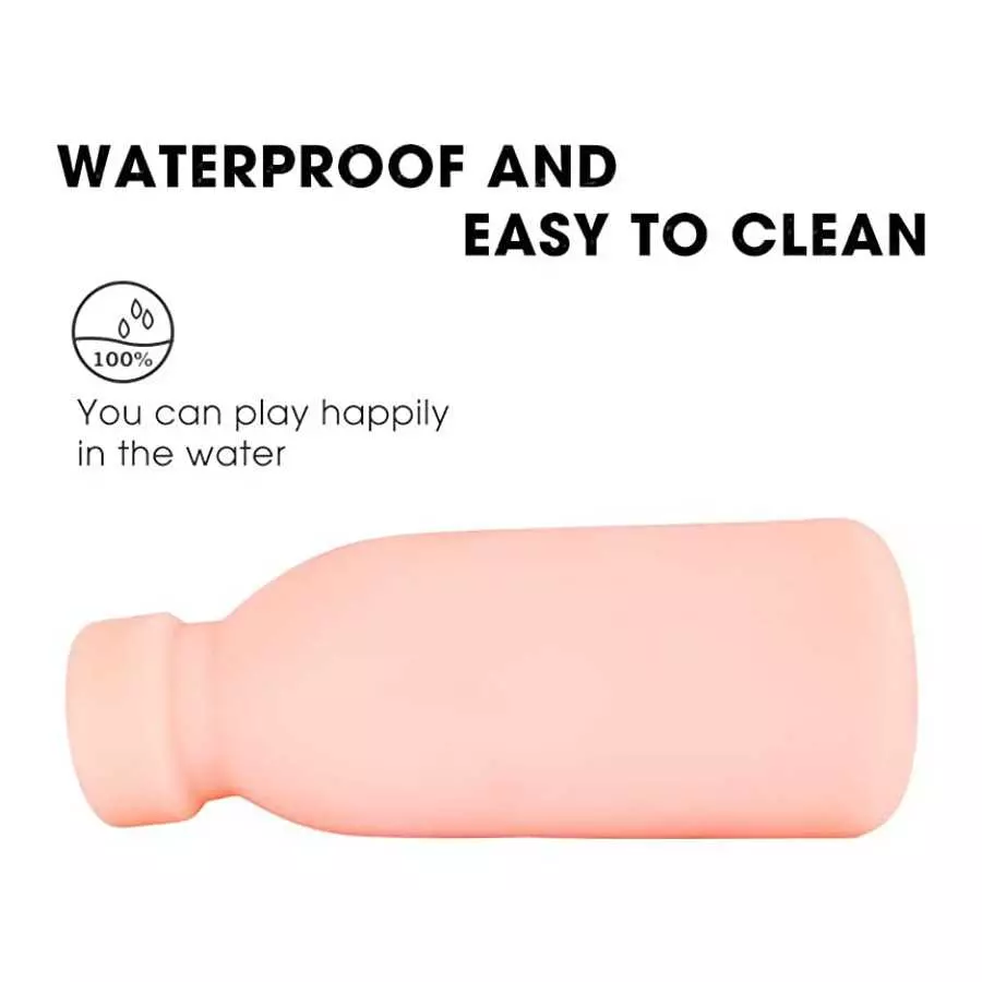 Male masturbator Aircraft Cup, Real Channel has Particles with Suction, Portable and Easy to Clean, The Shape of The Milk Bottle