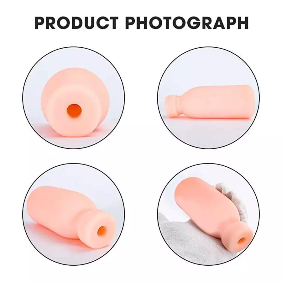 Male masturbator Aircraft Cup, Real Channel has Particles with Suction, Portable and Easy to Clean, The Shape of The Milk Bottle