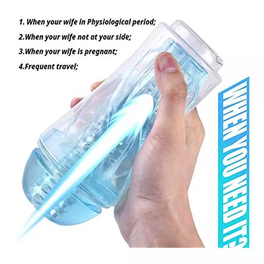 Male Masturbator Sex Adult Toys Pocket Pussy Stroker,Manual Sucking Extrusion Male Masturbators,Portable Crystal Vagina Oral Sle