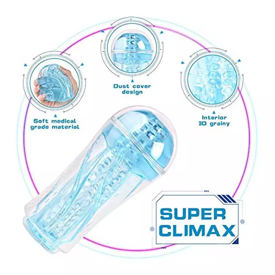 Male Masturbator Sex Adult Toys Pocket Pussy Stroker,Manual Sucking Extrusion Male Masturbators,Portable Crystal Vagina Oral Sle