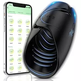 Male Masturbator Penis Training Vibrator with APP Control, Adult Sex Toys Masturbation Sexual Massager with 9 Modes for Men Prol