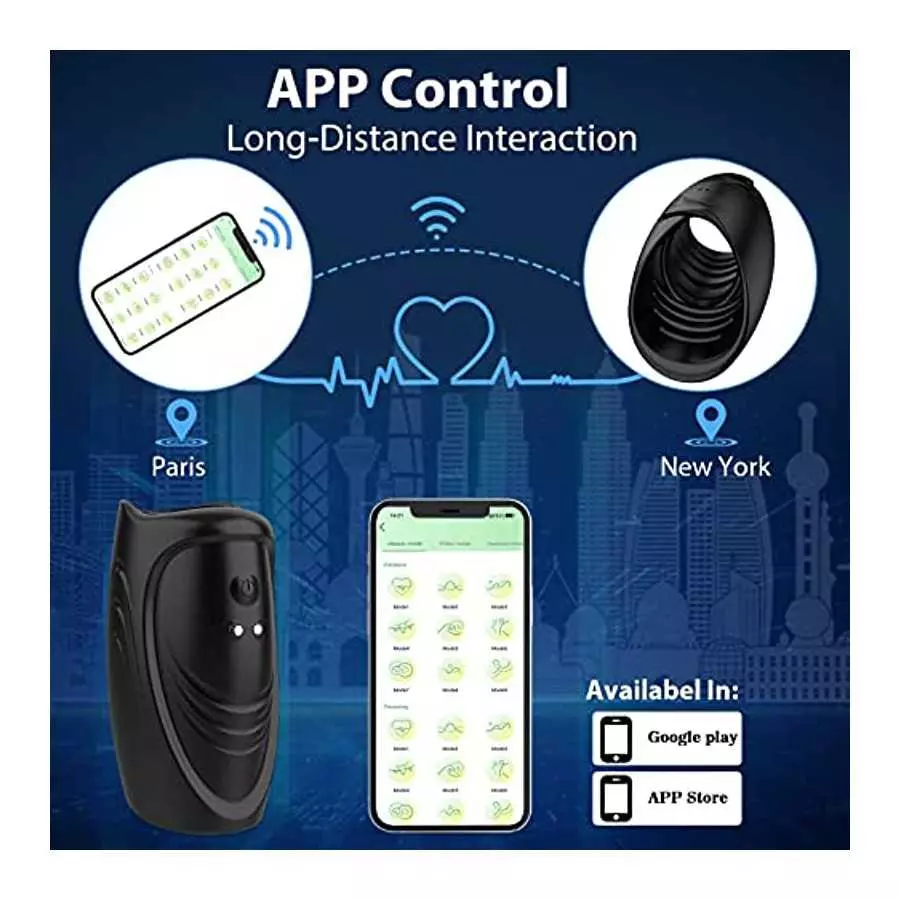 Male Masturbator Penis Training Vibrator with APP Control, Adult Sex Toys Masturbation Sexual Massager with 9 Modes for Men Prol