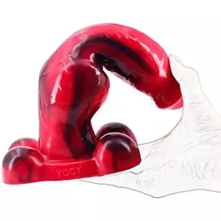 9 inch Realistic Dog Multi-Color Black&Red Silicone Dildo with Extreme Suction, Thick Dildo Anal Adult Sex Toy for Lesbian and G