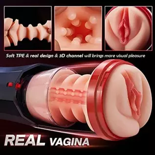 3 in 1 Thrusting Male Masturbators Cup with Realistic Pocket Pussy, 5 Telescopic 10 Vibrations Mode & 360°Full Wrapping Blowjob 3 in 1 Thrusting Male Masturbators Cup with Realistic Pocket Pussy, 5 Telescopic 10 Vibrations Mode & 360°Full Wrapping Blowjob