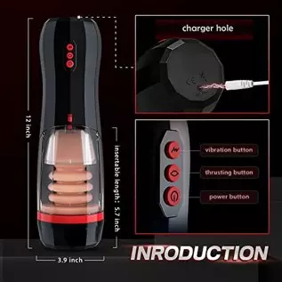 3 in 1 Thrusting Male Masturbators Cup with Realistic Pocket Pussy, 5 Telescopic 10 Vibrations Mode & 360°Full Wrapping Blowjob 3 in 1 Thrusting Male Masturbators Cup with Realistic Pocket Pussy, 5 Telescopic 10 Vibrations Mode & 360°Full Wrapping Blowjob