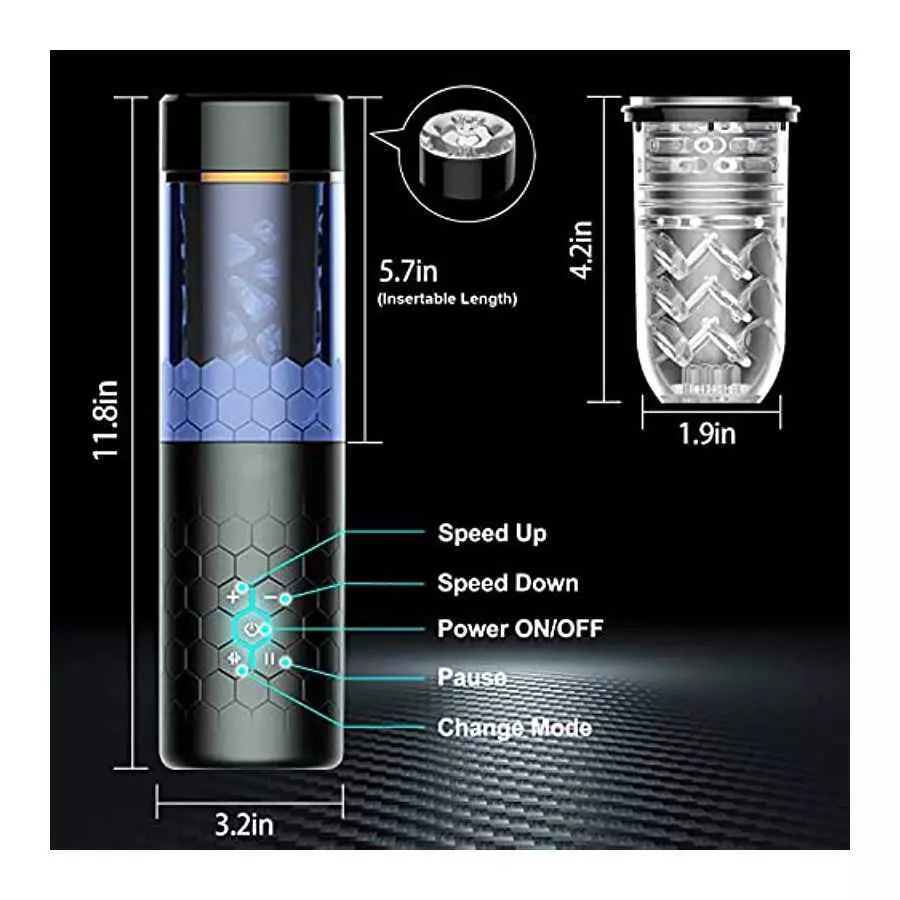 Automatic Male Masturbator with 10 Powerful Thrusting Rotating Modes for Penis Stimulation,Hands Free Electric Pocket Pussy, Blo