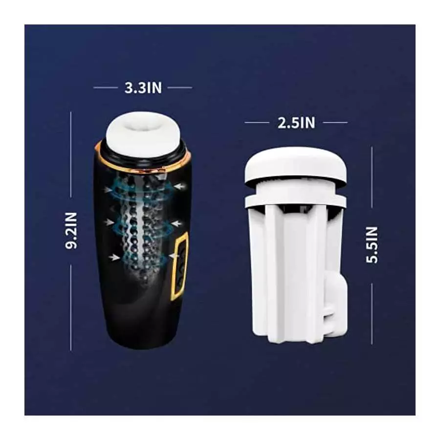 4 in 1 Automatic Male Masturbator Cup with 10 Vibrating&7 Sucking&7 Thrusting Modes&3 Voice Music with Earphone Realistic Textur