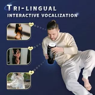 4 in 1 Automatic Male Masturbator Cup with 10 Vibrating&7 Sucking&7 Thrusting Modes&3 Voice Music with Earphone Realistic Textur