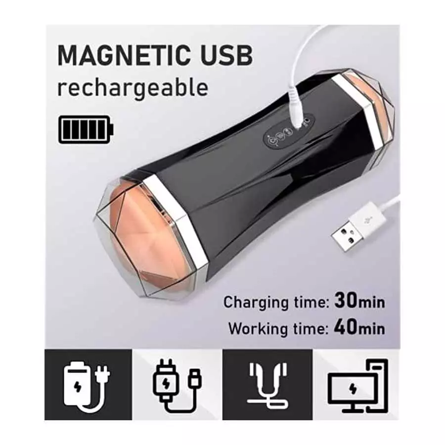 Male Masturbator, Sucking Male Masturbators Cup with Vibration & 3D Textured, Pocket Pussy Male Stroker, Adult Male Sex Toys for