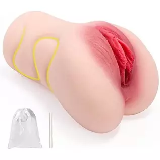 Realistic Male Masturbator Pocket Pussy Stroker for Men Masturbation, 2 in 1 Easy Grip Male Stroker Lifelike Adult Sex Toy Porta
