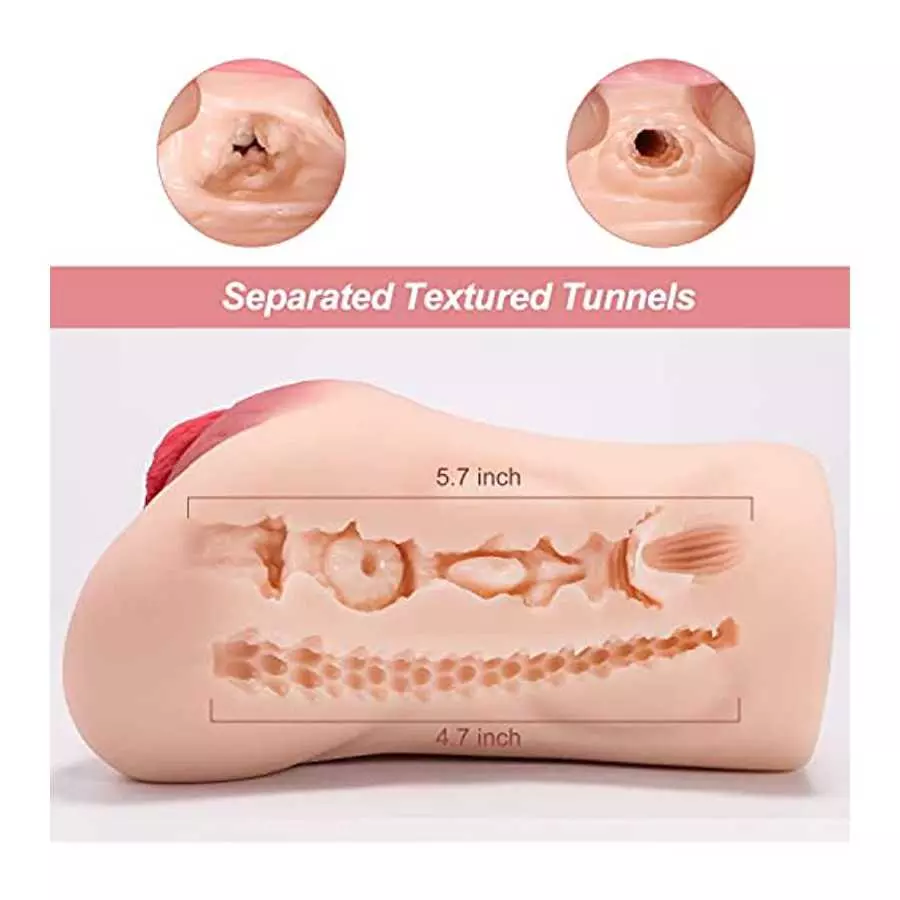 Realistic Male Masturbator Pocket Pussy Stroker for Men Masturbation, 2 in 1 Easy Grip Male Stroker Lifelike Adult Sex Toy Porta