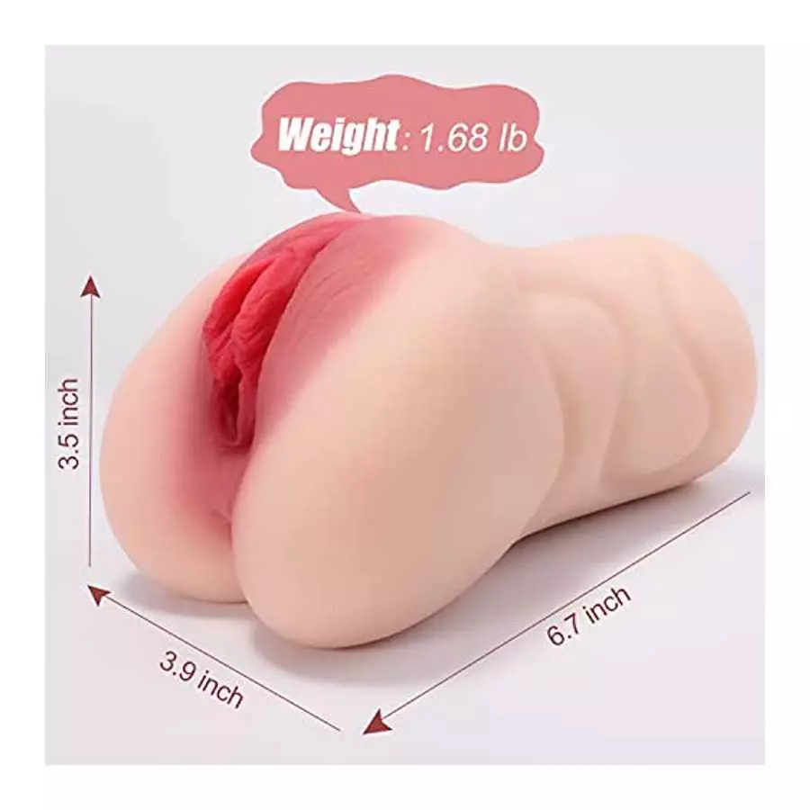 Realistic Male Masturbator Pocket Pussy Stroker for Men Masturbation, 2 in 1 Easy Grip Male Stroker Lifelike Adult Sex Toy Porta