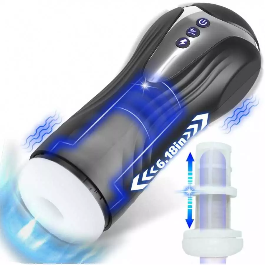 Automatic Blowjob Sex Machine Male Masturbators, Adult Sex Toys for Men's Sex Pleasure,MXUXEN Thrusting Vibrating Hands Free Mal