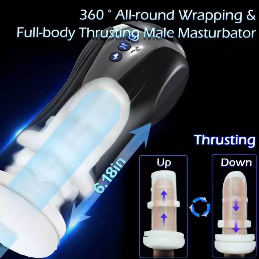 Automatic Blowjob Sex Machine Male Masturbators, Adult Sex Toys for Men's Sex Pleasure,MXUXEN Thrusting Vibrating Hands Free Mal