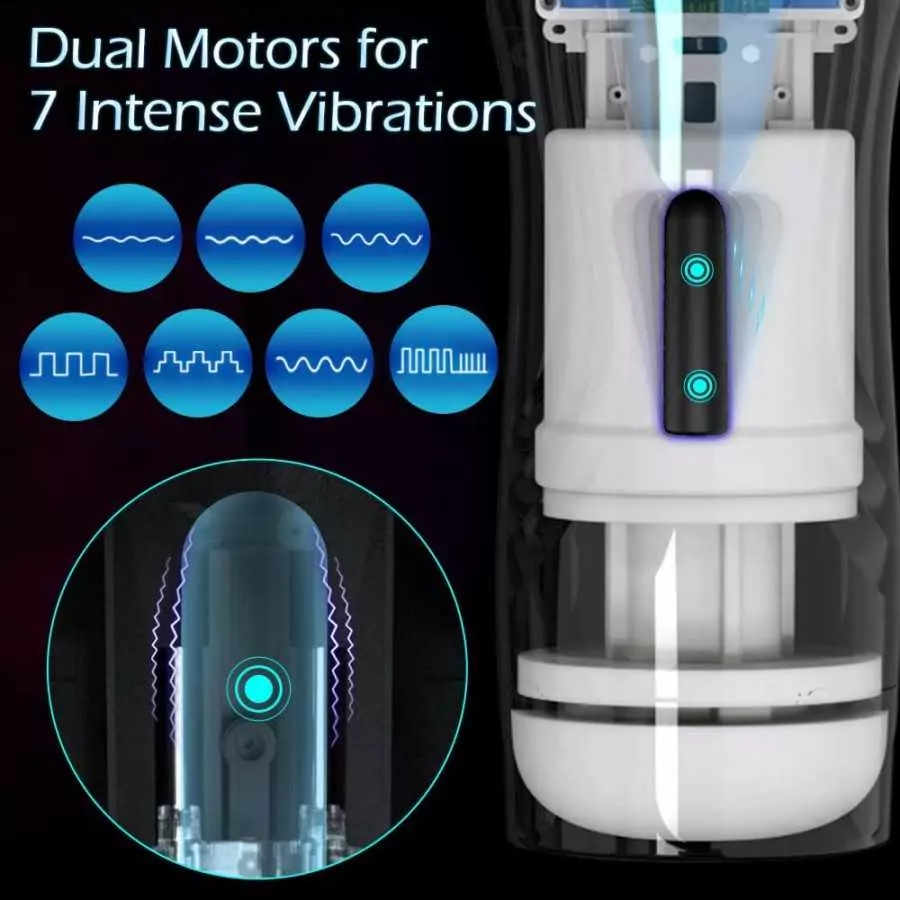 Automatic Blowjob Sex Machine Male Masturbators, Adult Sex Toys for Men's Sex Pleasure,MXUXEN Thrusting Vibrating Hands Free Mal