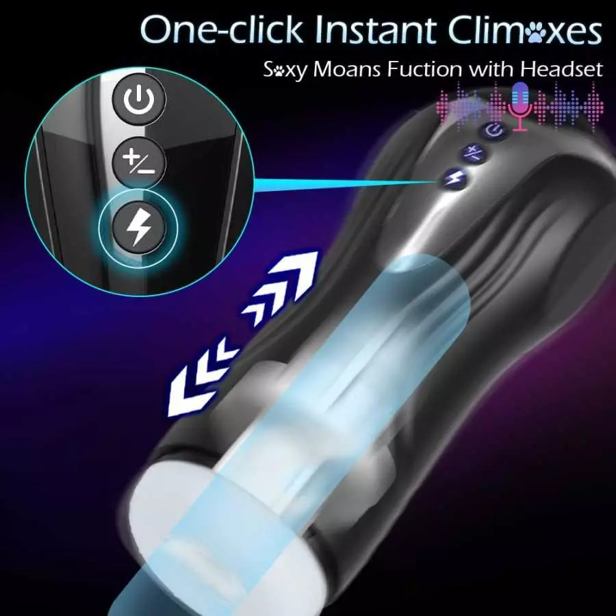 Automatic Blowjob Sex Machine Male Masturbators, Adult Sex Toys for Men's Sex Pleasure,MXUXEN Thrusting Vibrating Hands Free Mal