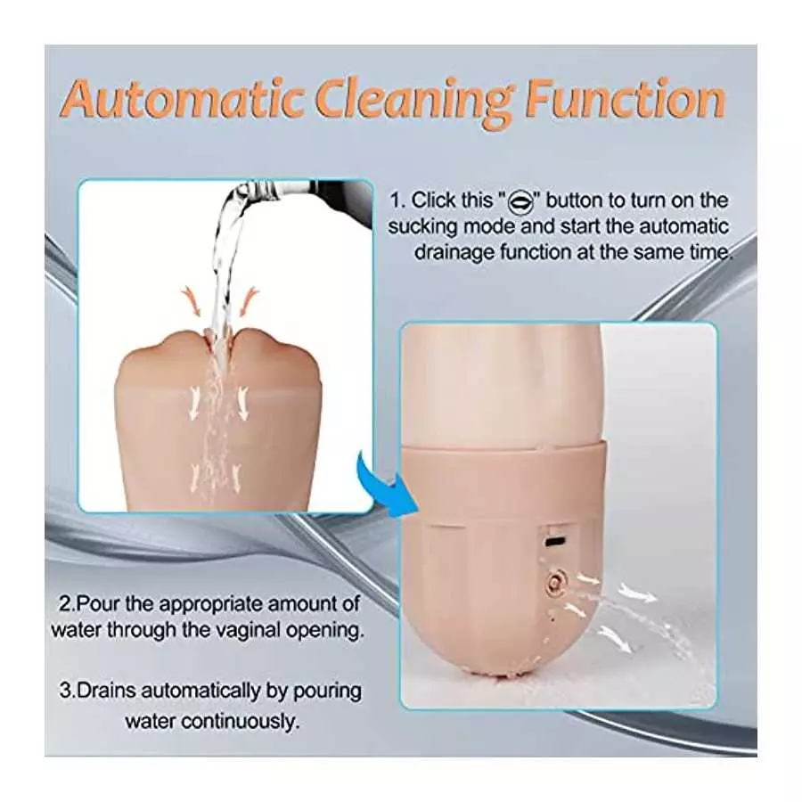 Automatic Male Masturbator Sex Toys - Double Layer Pocket Pussy Stroker with 3D Realistic Textured, Male Masturbators Cup with 5