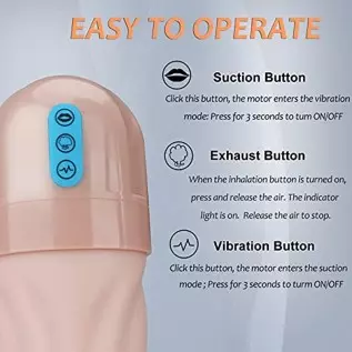 Automatic Male Masturbator Sex Toys - Double Layer Pocket Pussy Stroker with 3D Realistic Textured, Male Masturbators Cup with 5