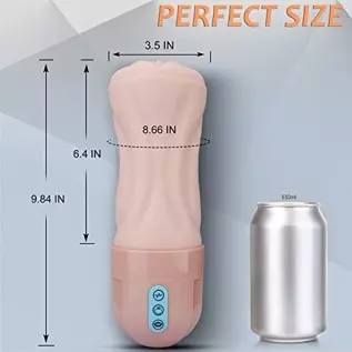 Automatic Male Masturbator Sex Toys - Double Layer Pocket Pussy Stroker with 3D Realistic Textured, Male Masturbators Cup with 5