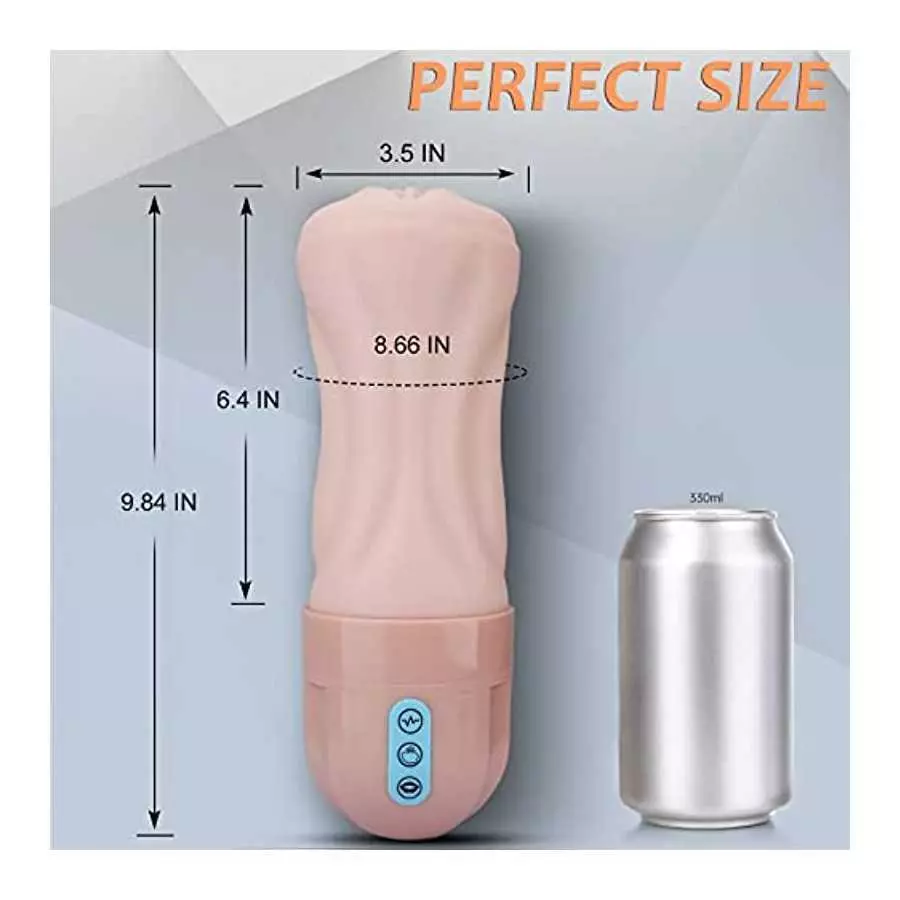 Automatic Male Masturbator Sex Toys - Double Layer Pocket Pussy Stroker with 3D Realistic Textured, Male Masturbators Cup with 5