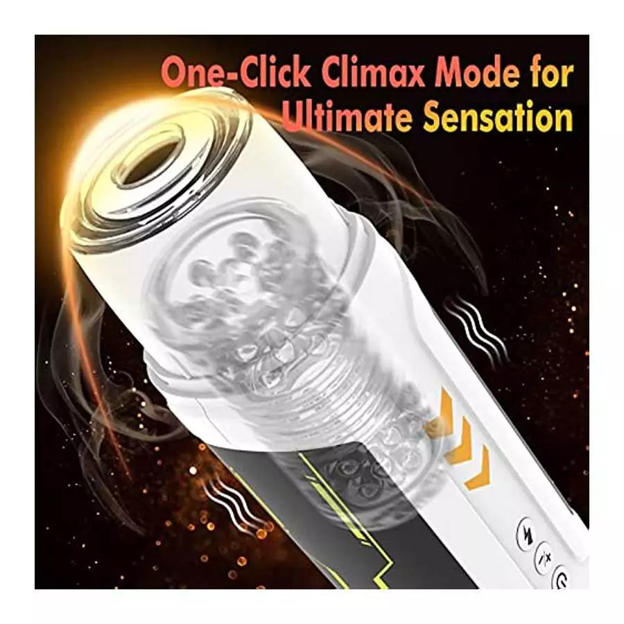 Automatic Male Masturbator Cup Adult Sex Toys Electric Pocket Pussy Stroker with 7 Thrusting & Rotating Modes for Penis Stimulat