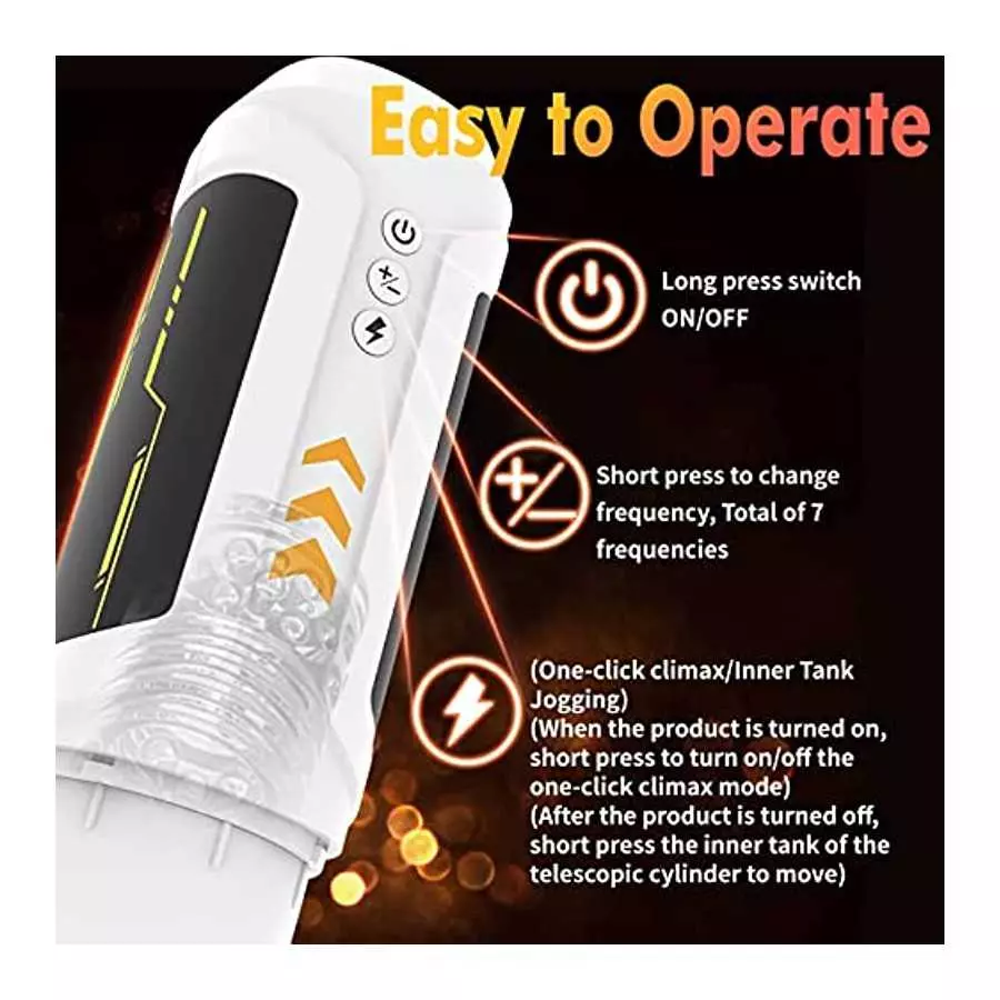 Automatic Male Masturbator Cup Adult Sex Toys Electric Pocket Pussy Stroker with 7 Thrusting & Rotating Modes for Penis Stimulat