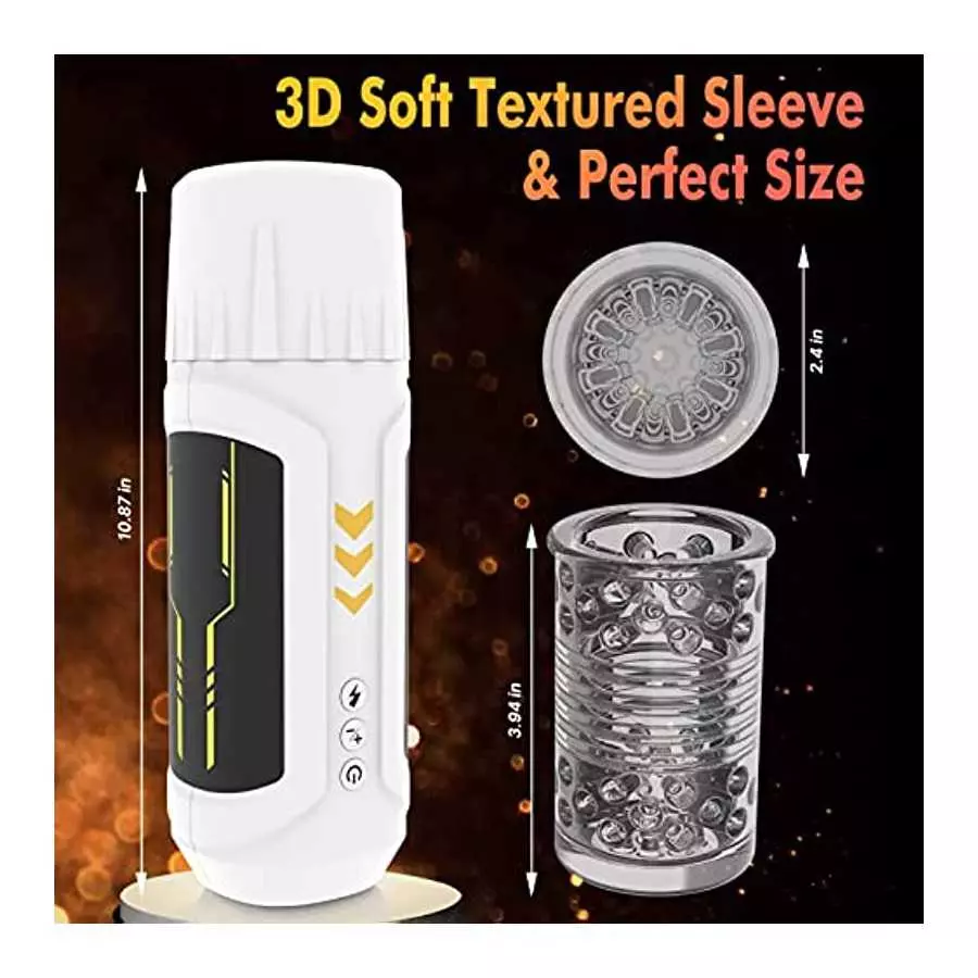 Automatic Male Masturbator Cup Adult Sex Toys Electric Pocket Pussy Stroker with 7 Thrusting & Rotating Modes for Penis Stimulat
