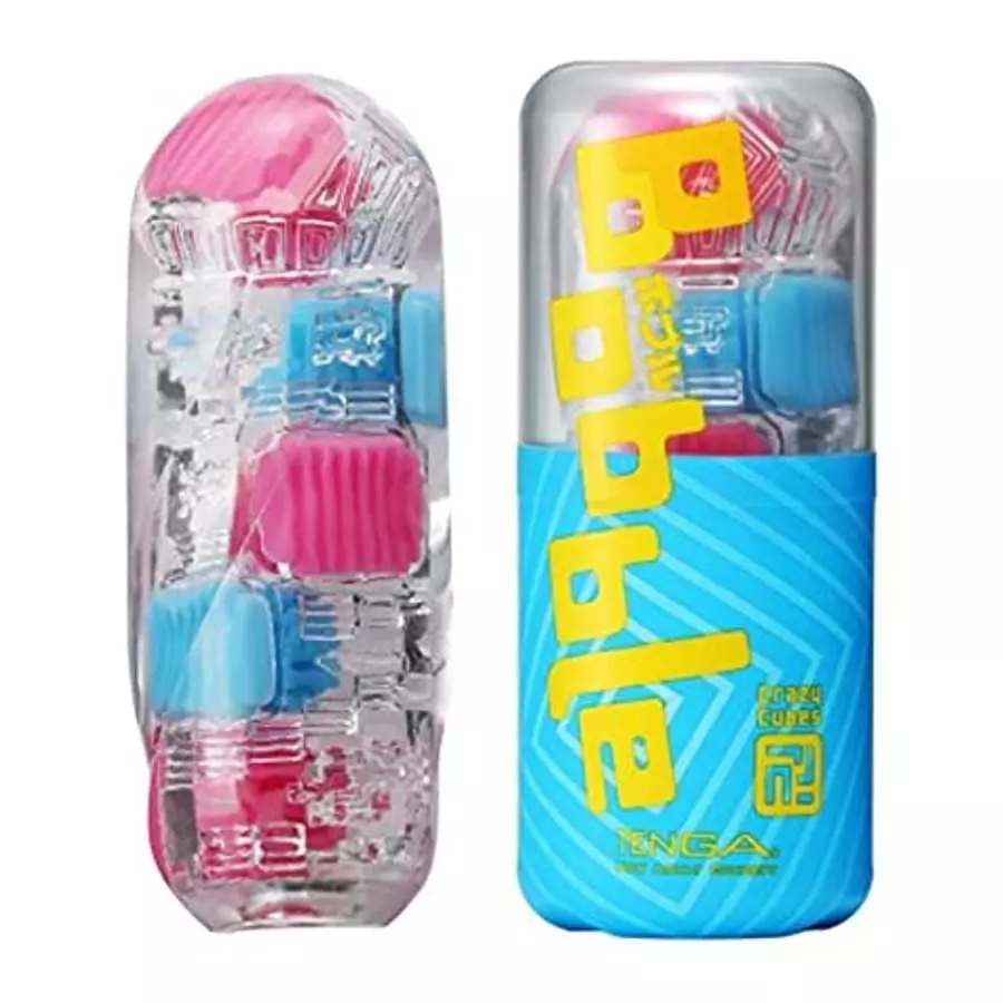 TENGA Bobble BOB-001 Crazy Cubes Reusable Male Masturbator, Translucent TENGA Bobble BOB-001 Crazy Cubes Reusable Male Masturbator, Translucent