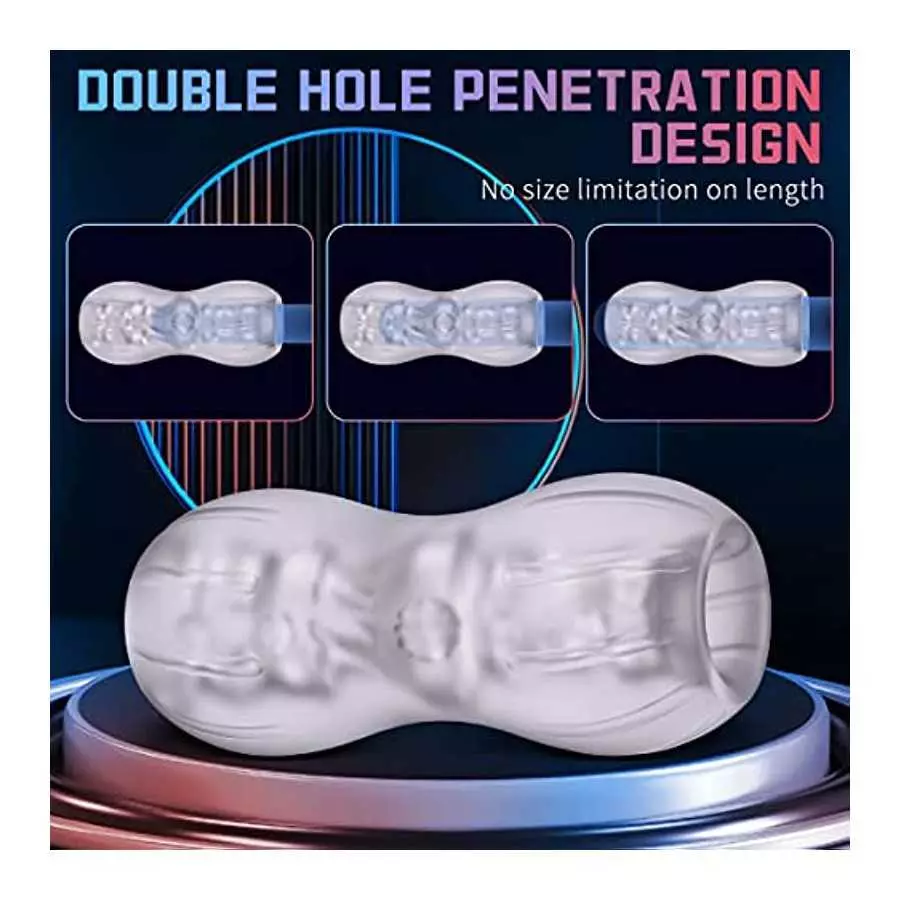 Male Masturbator,Mens Stroker Sex Toys for Him,Pocket Pussies Portable with Vagina Double Orifaced Male BlowjobToy, Super Elasti