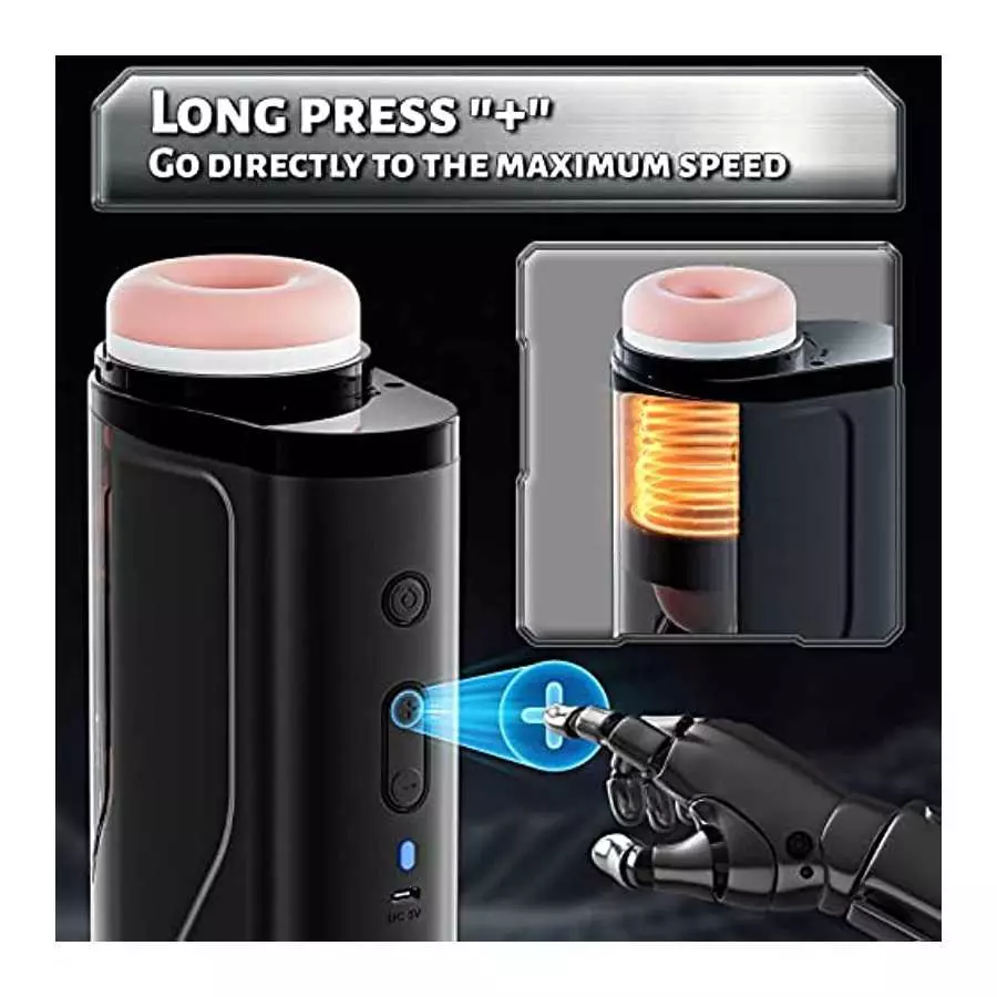 Automatic Male Masturbator, Penis Stimulating Vibrator 10 Modes, Telescopic Male Masturbator Sucking, Strong Suction Full Wrap M