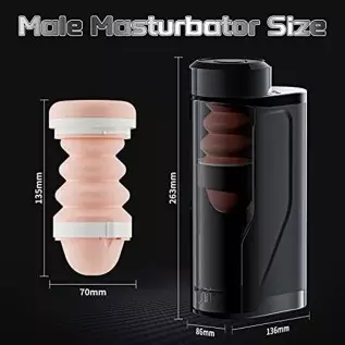 Automatic Male Masturbator, Penis Stimulating Vibrator 10 Modes, Telescopic Male Masturbator Sucking, Strong Suction Full Wrap M