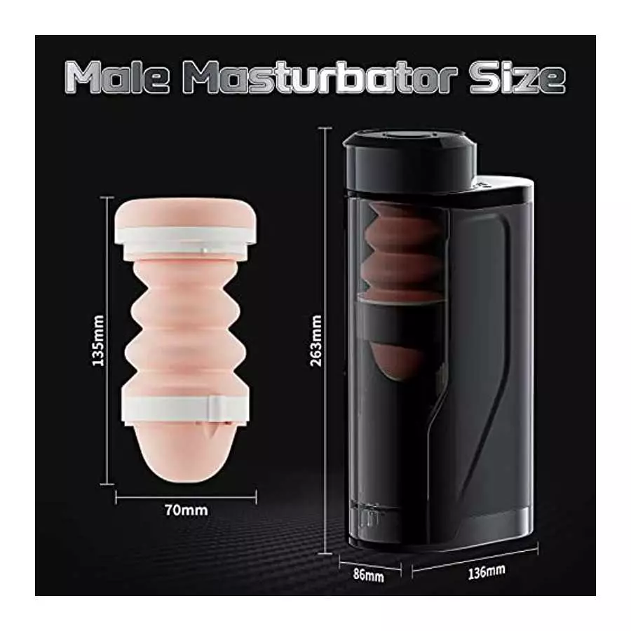 Automatic Male Masturbator, Penis Stimulating Vibrator 10 Modes, Telescopic Male Masturbator Sucking, Strong Suction Full Wrap M