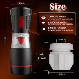 Automatic Tongue Licking Male Masturbators, Sucking Male Masturbator Cup with 7 Licking Modes & 4 Suction Modes for Mens Male Se Automatic Tongue Licking Male Masturbators, Sucking Male Masturbator Cup with 7 Licking Modes & 4 Suction Modes for Mens Male Se