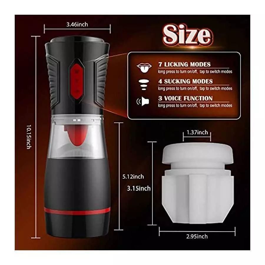 Automatic Tongue Licking Male Masturbators, Sucking Male Masturbator Cup with 7 Licking Modes & 4 Suction Modes for Mens Male Se