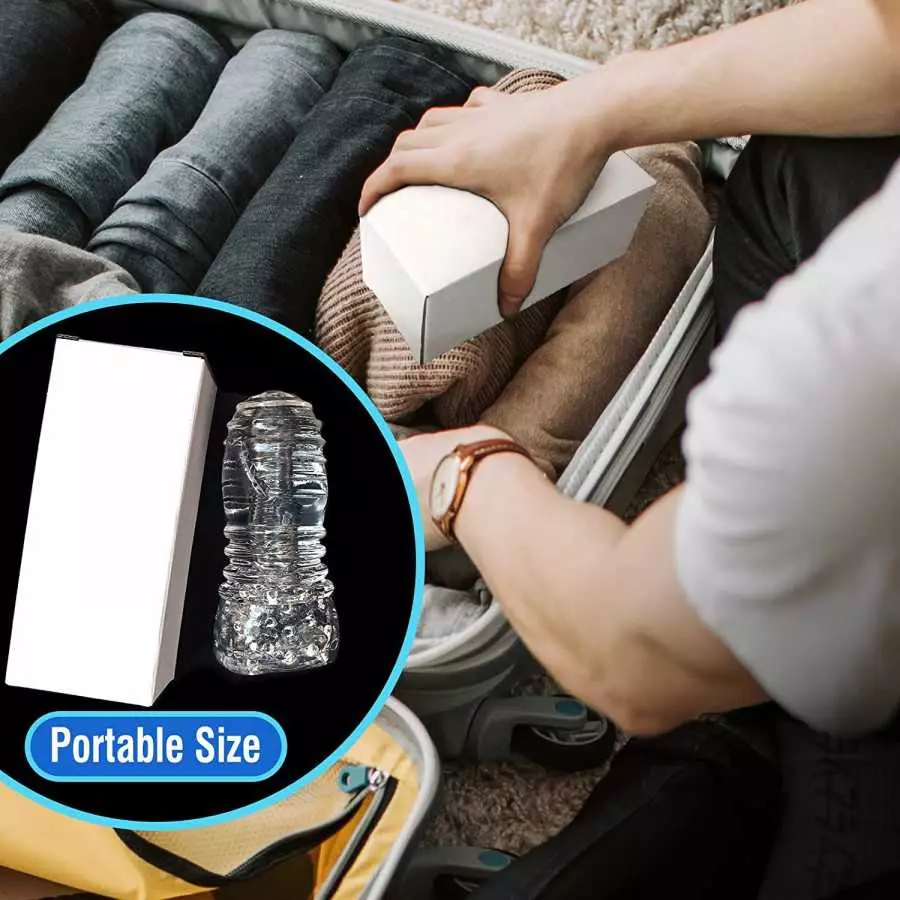 Male Masturbators Cup Pocket Pussy Portable Stroker with Textured Tunnel and Bumps Ultra Soft Stretchy TJIJP Blow Job Sex Toy fo