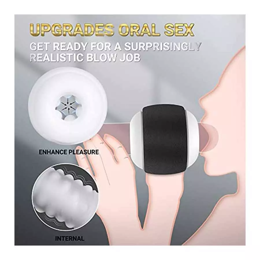 Portable Handheld Male Masturbator Cup - LATUNE, Open-Ended Bumpy Texture Pocket Pussy Stroker with A Removable Case, Super Stre
