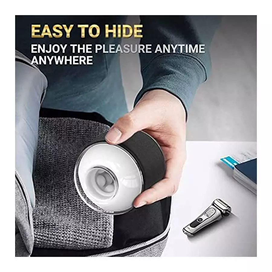 Portable Handheld Male Masturbator Cup - LATUNE, Open-Ended Bumpy Texture Pocket Pussy Stroker with A Removable Case, Super Stre