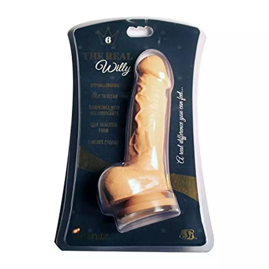 Adult Sex Toys Si Real Willy Dildo w/Balls 6in Vanilla
