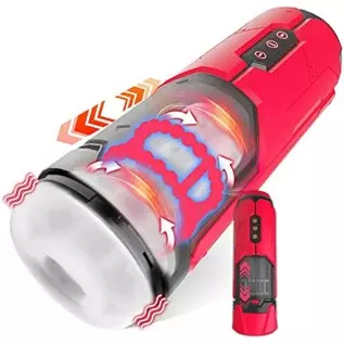 Tazew Automatic Male Masturbator with Penis Ring, Male Masturbators Cup with 7 Thrusting & Vibration Modes for Penis Stimulation