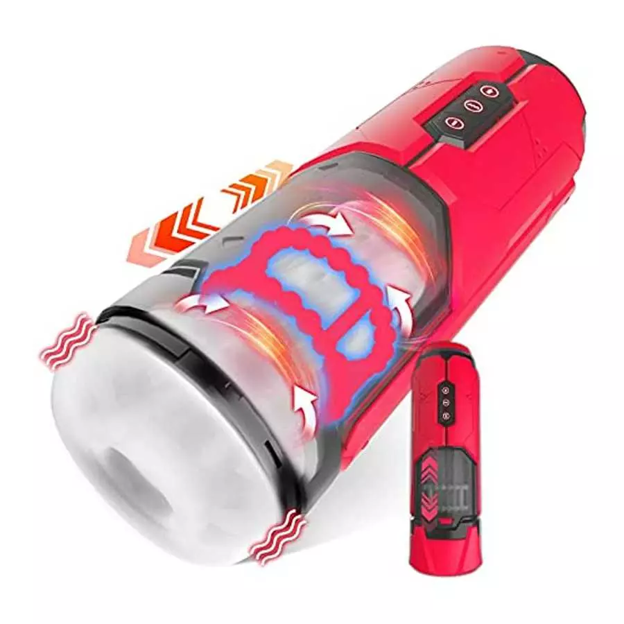 Tazew Automatic Male Masturbator with Penis Ring, Male Masturbators Cup with 7 Thrusting & Vibration Modes for Penis Stimulation