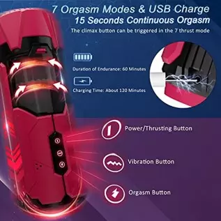 Tazew Automatic Male Masturbator with Penis Ring, Male Masturbators Cup with 7 Thrusting & Vibration Modes for Penis Stimulation