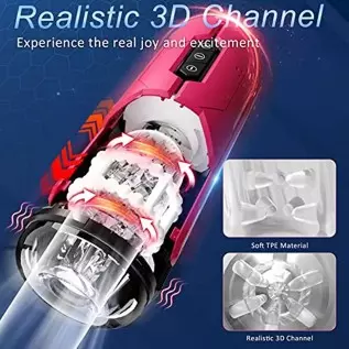 Tazew Automatic Male Masturbator with Penis Ring, Male Masturbators Cup with 7 Thrusting & Vibration Modes for Penis Stimulation