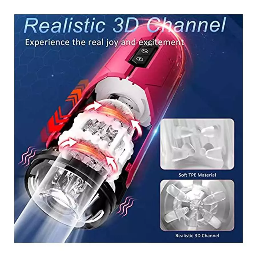 Tazew Automatic Male Masturbator with Penis Ring, Male Masturbators Cup with 7 Thrusting & Vibration Modes for Penis Stimulation