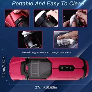 Tazew Automatic Male Masturbator with Penis Ring, Male Masturbators Cup with 7 Thrusting & Vibration Modes for Penis Stimulation