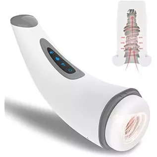 Male Sex Toys Automatic Masturbators Cup Electric Pocket Pussy Blowjob, Stroker with 7 Modes Vibration 3 Suction Heating Powerfu