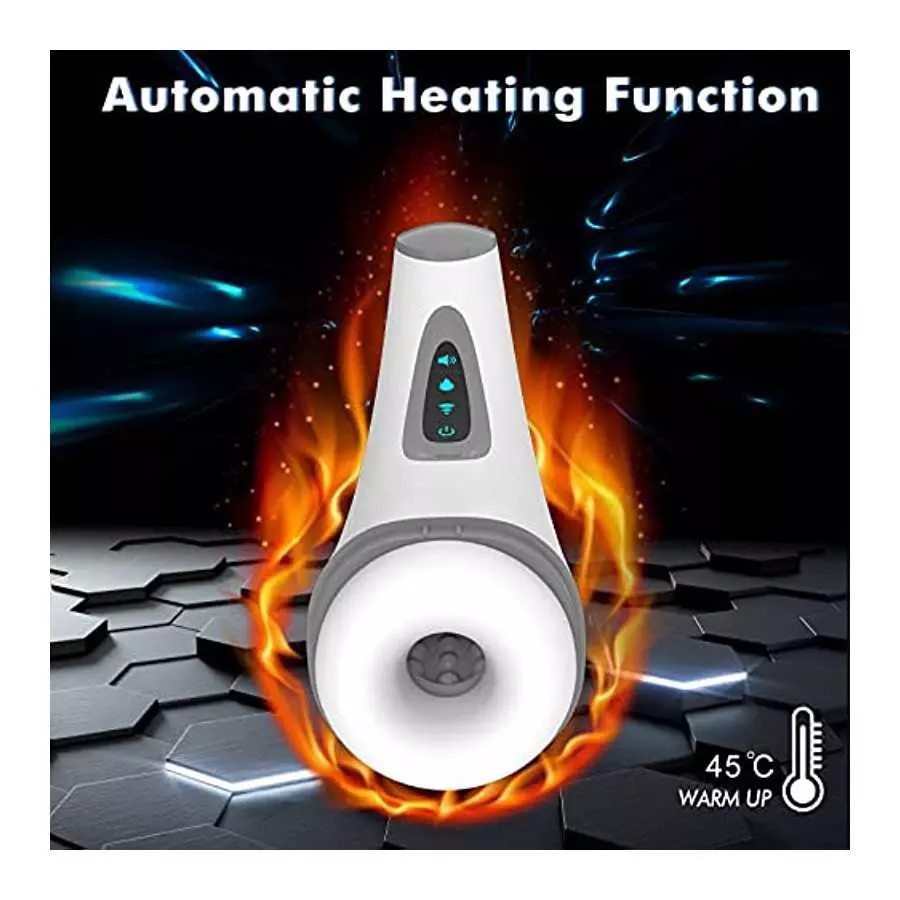 Male Sex Toys Automatic Masturbators Cup Electric Pocket Pussy Blowjob, Stroker with 7 Modes Vibration 3 Suction Heating Powerfu