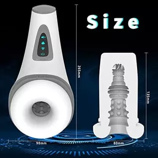 Male Sex Toys Automatic Masturbators Cup Electric Pocket Pussy Blowjob, Stroker with 7 Modes Vibration 3 Suction Heating Powerfu